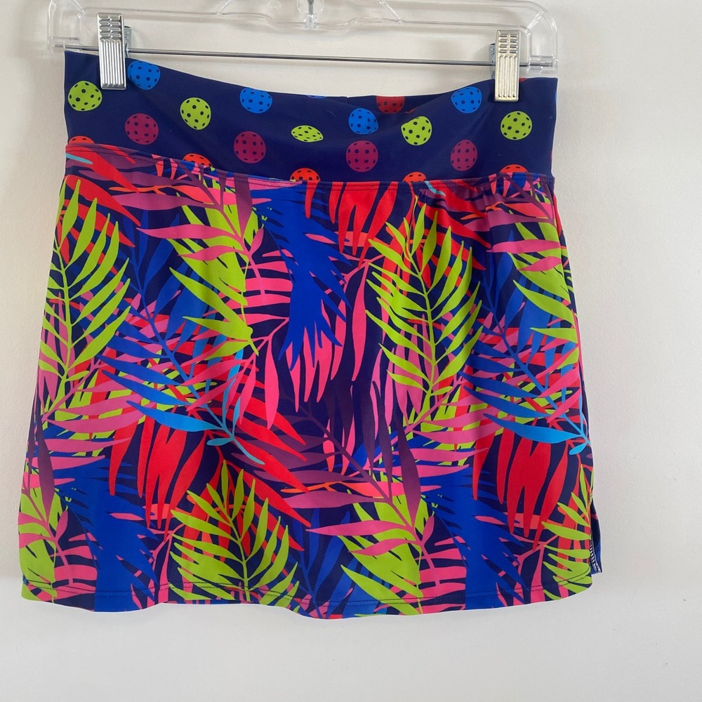 PB1965 Women's Pickleball‎ Skort Skirt Tropical Palm Print Athletic S